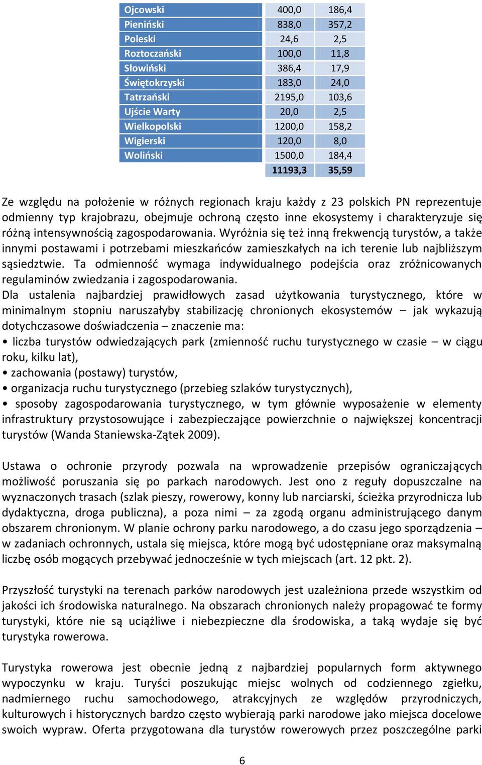 inne ekosystemy i charakteryzuje się różną intensywnością zagospodarowania.