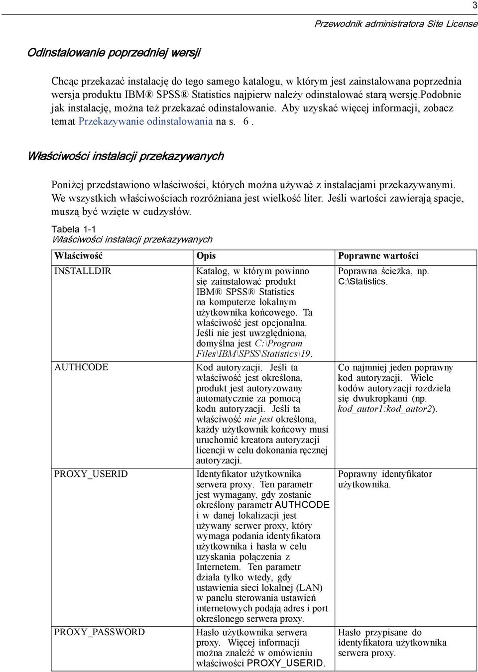 Właściwości instalacji przekazywanych Poniżej przedstawiono właściwości, których można używać z instalacjami przekazywanymi. We wszystkich właściwościach rozróżniana jest wielkość liter.