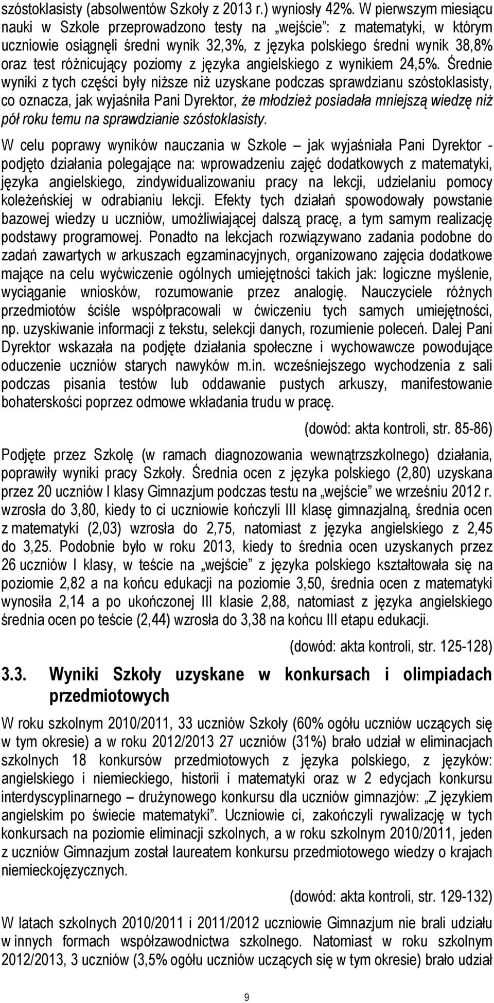 poziomy z języka angielskiego z wynikiem 24,5%.