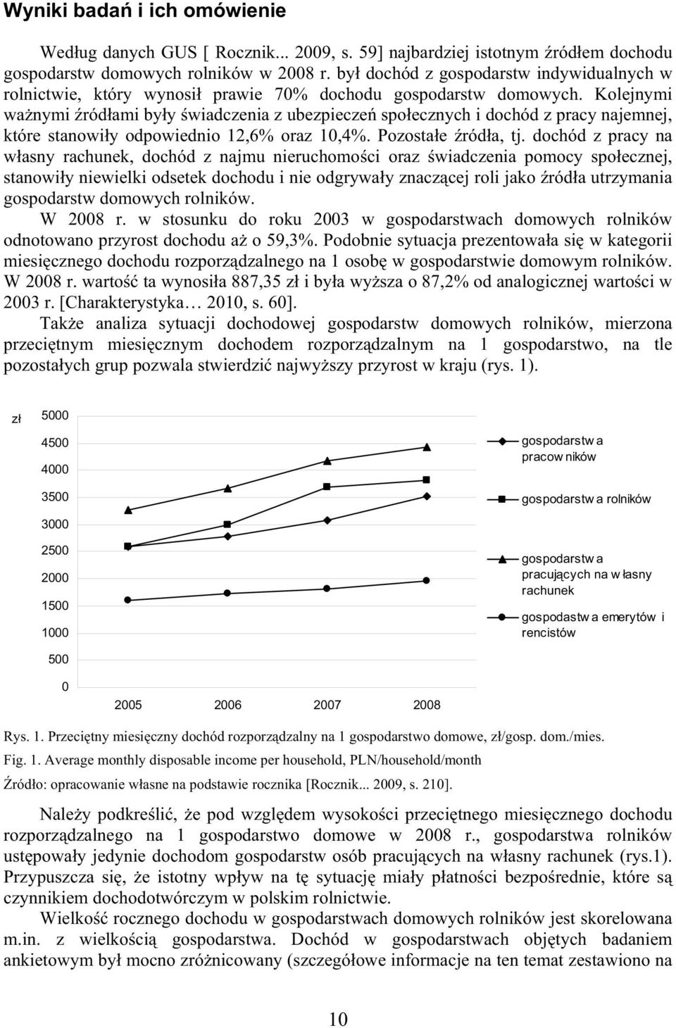 Kolejnymi wa nymi ród ami by y wiadczenia z ubezpiecze spo ecznych i dochód z pracy najemnej, które stanowi y odpowiednio 12,6% oraz 10,4%. Pozosta e ród a, tj.