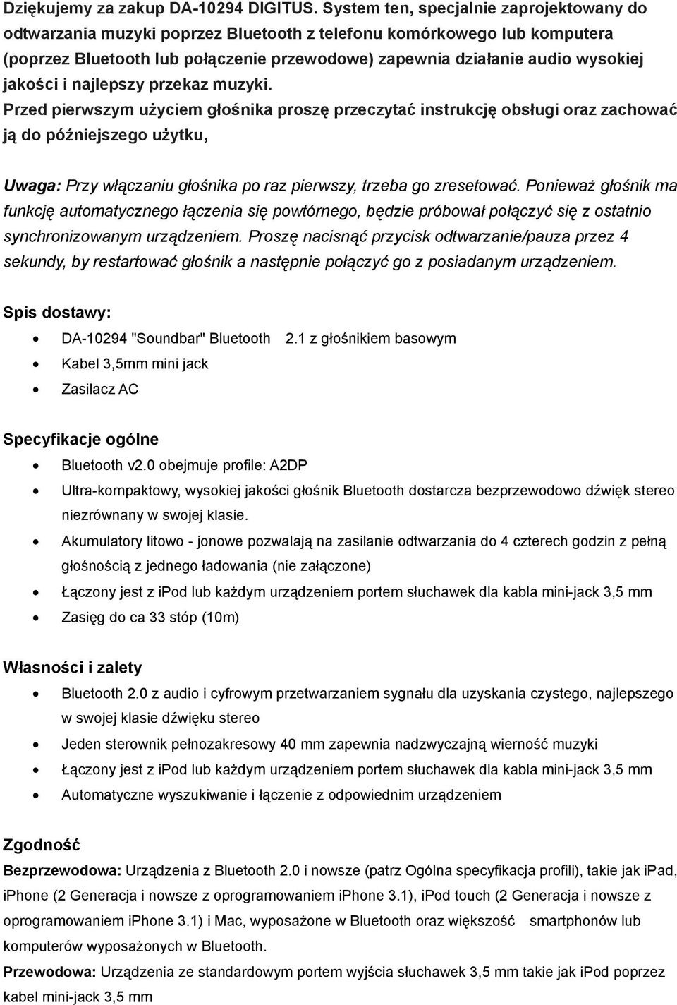 jakości i najlepszy przekaz muzyki.