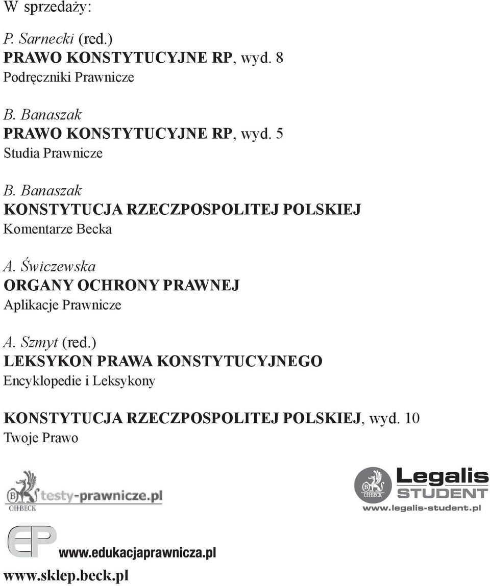 Banaszak KONSTYTUCJA RZECZPOSPOLITEJ POLSKIEJ Komentarze Becka A.