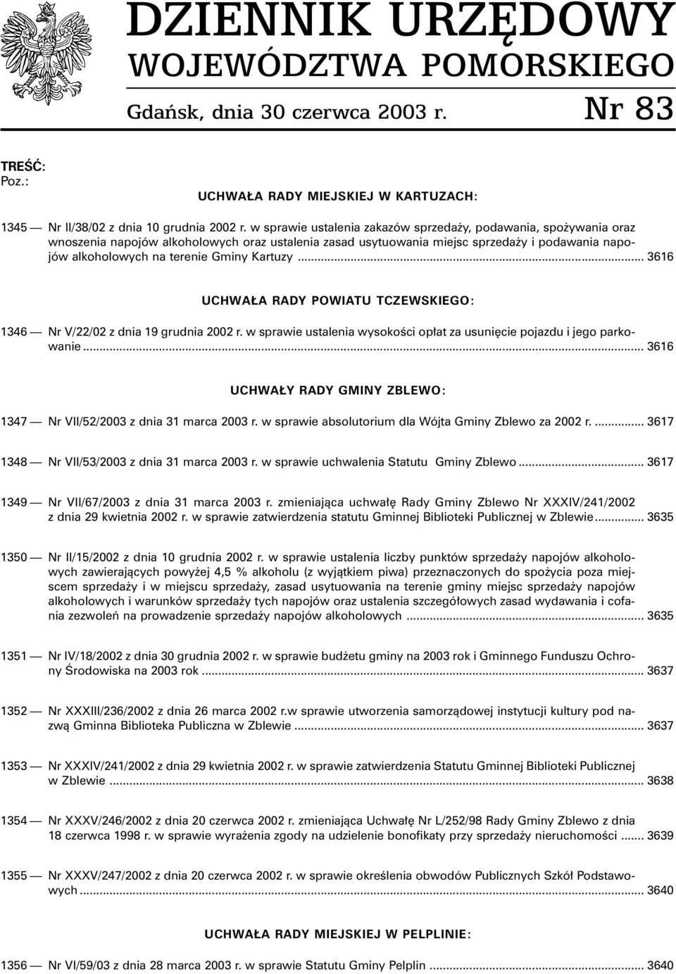 DZIENNIK URZÊDOWY WOJEWÓDZTWA POMORSKIEGO - PDF Darmowe Pobieranie