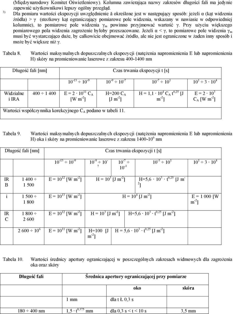 odpowiedniej kolumnie), to pomiarowe pole widzenia γ m powinno przyjmować wartość γ. Przy użyciu większego pomiarowego pola widzenia zagrożenie byłoby przeszacowane.