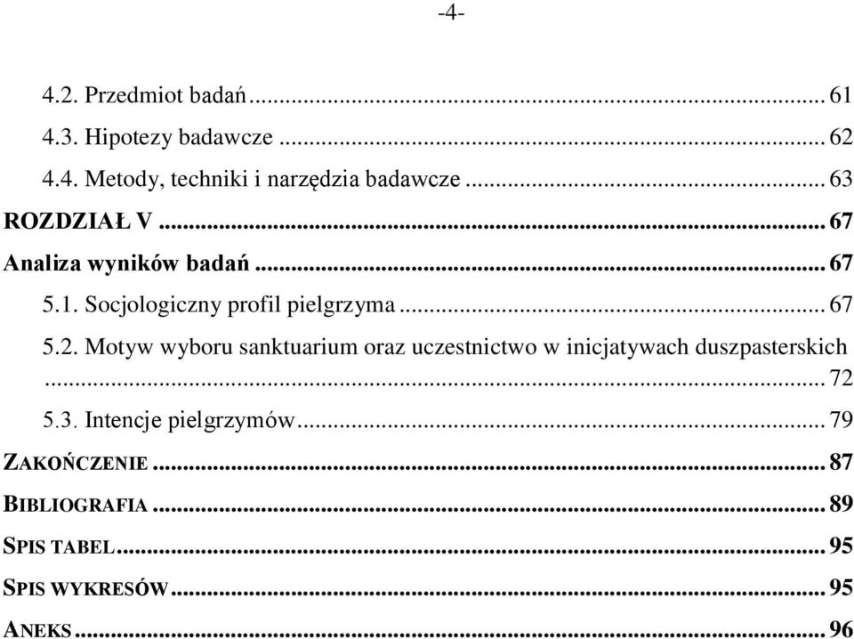 Motyw wyboru sanktuarium oraz uczestnictwo w inicjatywach duszpasterskich... 72 5.3.