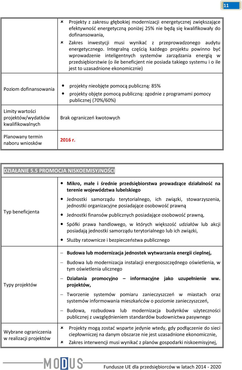 Integralną częścią każdego projektu powinno być wprowadzenie inteligentnych systemów zarządzania energią w przedsiębiorstwie (o ile beneficjent nie posiada takiego systemu i o ile jest to uzasadnione