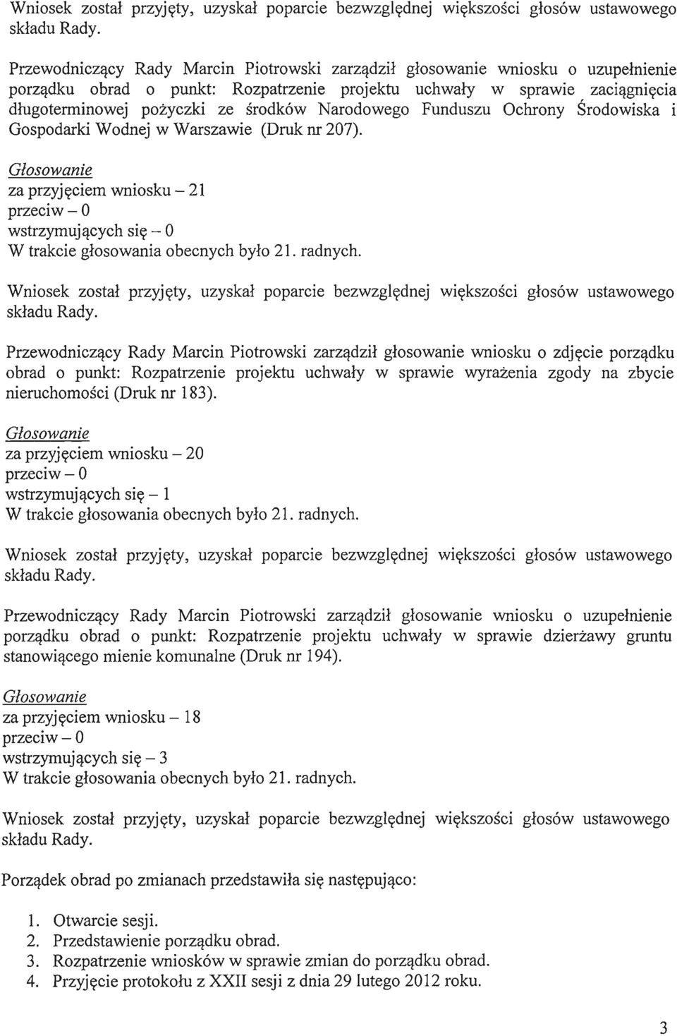 Narodowego Funduszu Ochrony Srodowiska i Gospodarki Wodnej w Warszawie (Druk nr 207).
