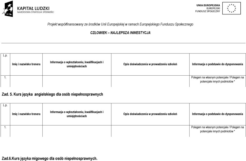 osób niepełnosprawnych Zad.6.