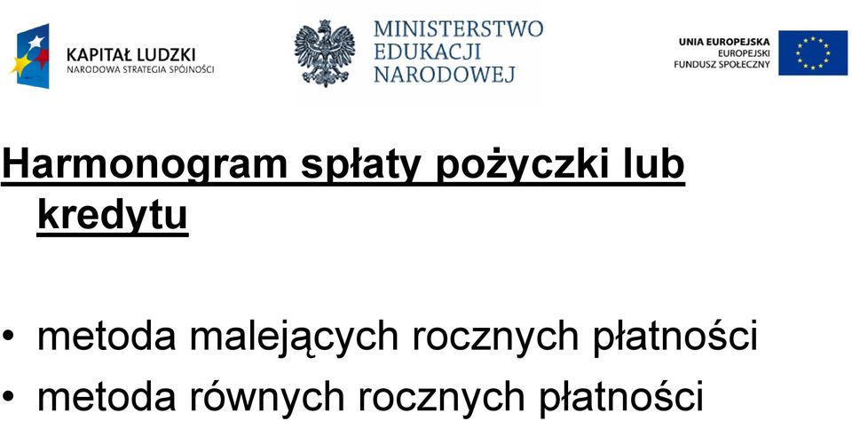 malejących rocznych