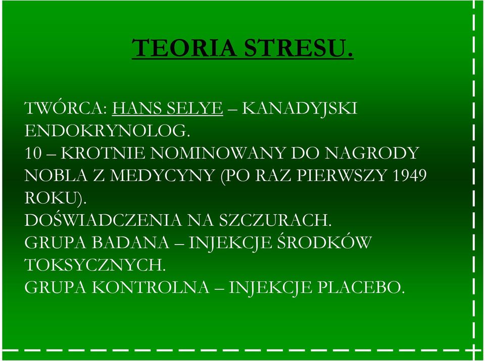 PIERWSZY 1949 ROKU). DOŚWIADCZENIA NA SZCZURACH.