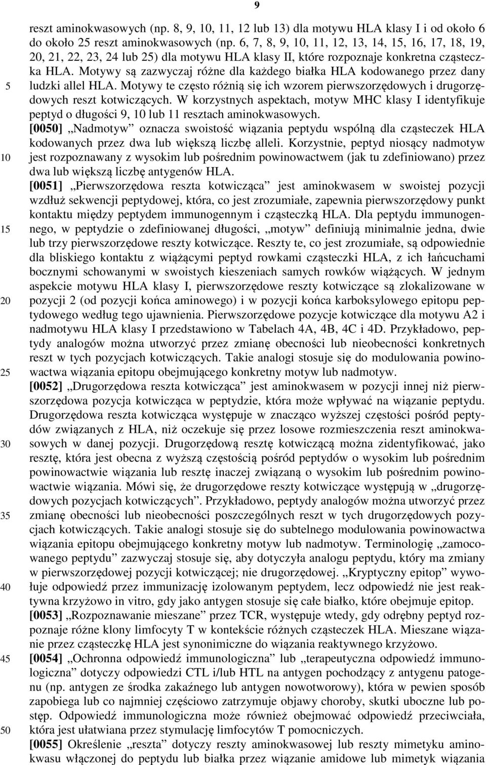 Motywy są zazwyczaj różne dla każdego białka HLA kodowanego przez dany ludzki allel HLA. Motywy te często różnią się ich wzorem pierwszorzędowych i drugorzędowych reszt kotwiczących.
