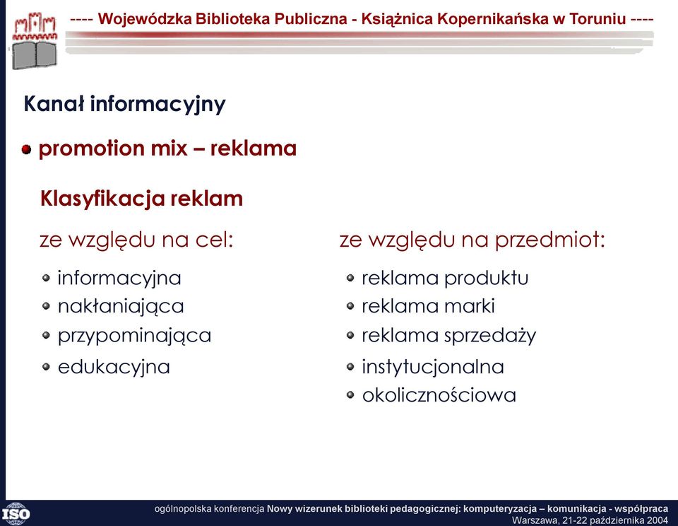 przypominająca edukacyjna ze względu na przedmiot: reklama