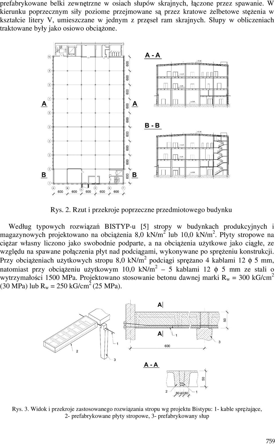 Słupy w obliczeniach traktowane były jako osiowo obciąŝone. Rys. 2.
