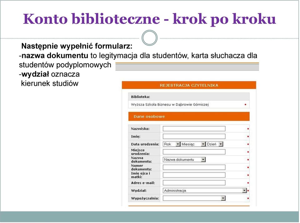 legitymacja dla studentów, karta słuchacza dla