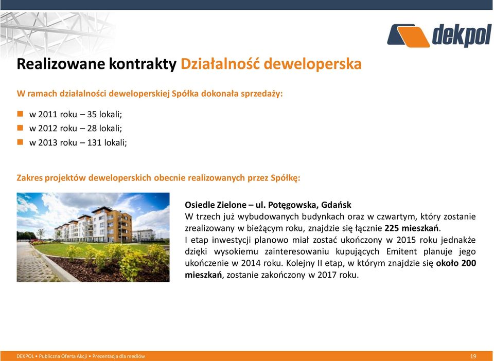 Potęgowska, Gdańsk W trzech już wybudowanych budynkach oraz w czwartym, który zostanie zrealizowany w bieżącym roku, znajdzie się łącznie 225 mieszkań.