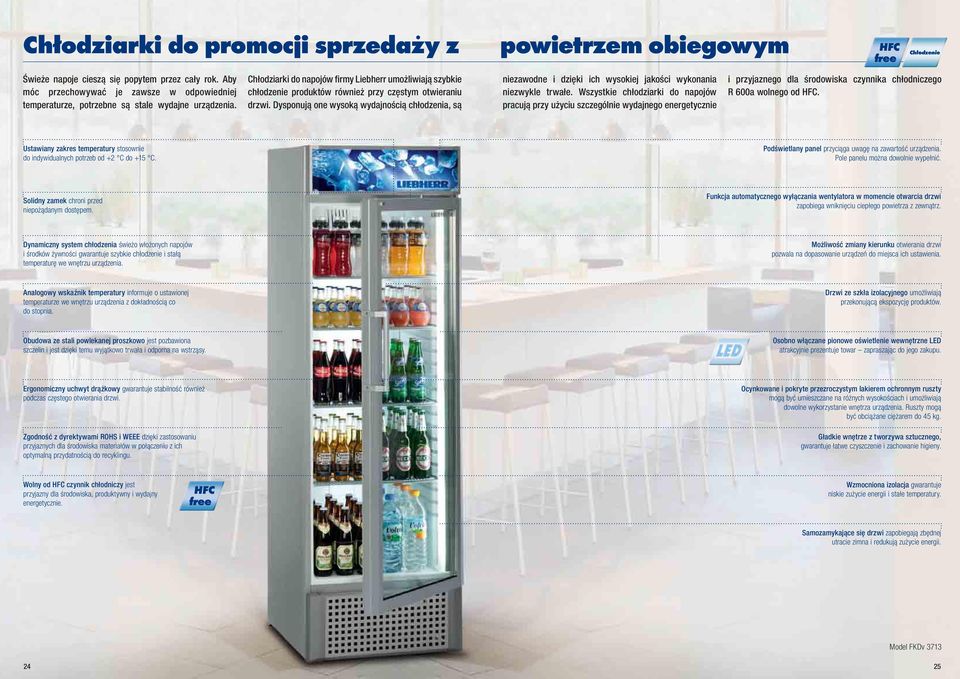 Chłodziarki do napojów firmy Liebherr umożliwiają szybkie chłodzenie produktów również przy częstym otwieraniu drzwi.