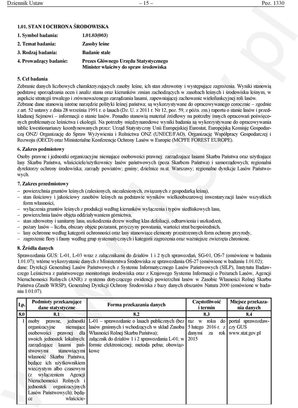 Wyniki stanowią podstawę sporządzania ocen i analiz stanu oraz kierunków zmian zachodzących w zasobach leśnych i środowisku leśnym, w aspekcie strategii trwałego i zrównoważonego zarządzania lasami,