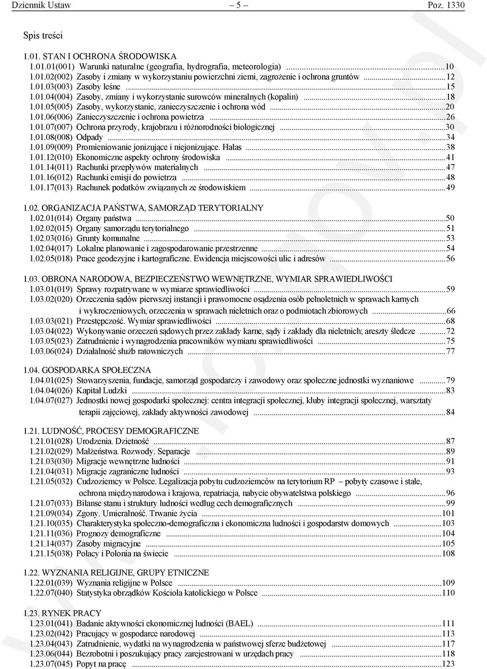 .. 26 1.01.07(007) Ochrona przyrody, krajobrazu i różnorodności biologicznej...30 1.01.08(008) Odpady... 34 1.01.09(009) Promieniowanie jonizujące i niejonizujące. Hałas... 38 1.01.12(010) Ekonomiczne aspekty ochrony środowiska.