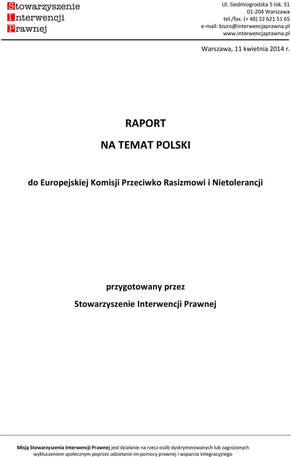 Komisji Przeciwko Rasizmowi i