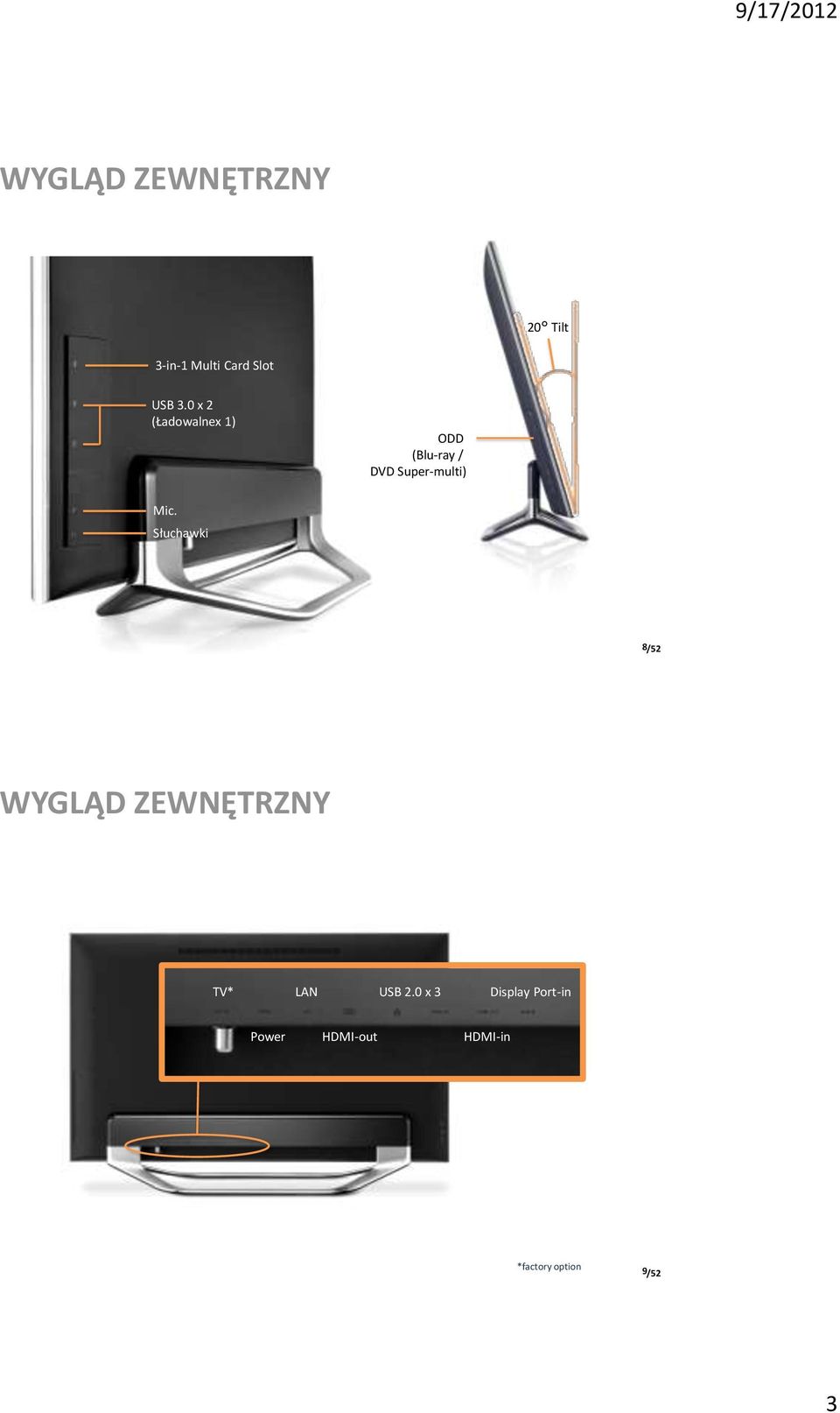 Słuchawki 8 /52 WYGLĄD ZEWNĘTRZNY TV* LAN USB 2.
