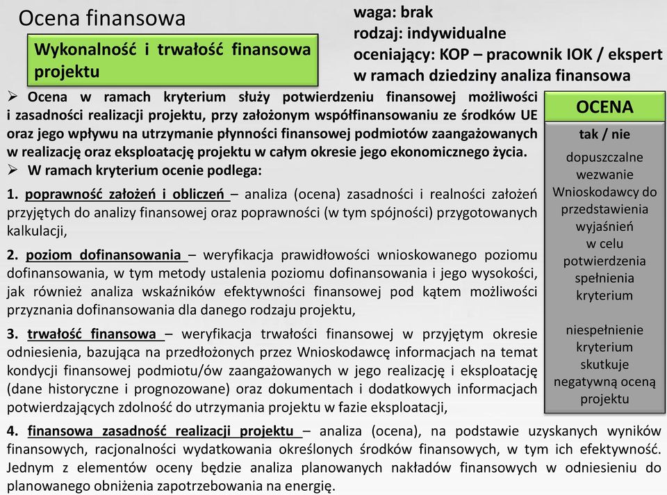 całym okresie jego ekonomicznego życia. W ramach ocenie podlega: 1.