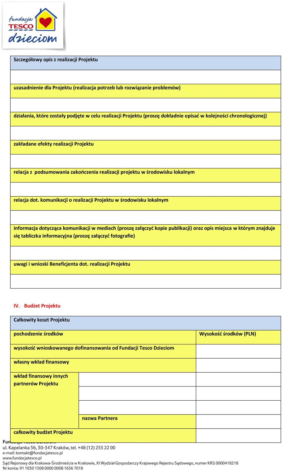 komunikacji o realizacji Projektu w środowisku lokalnym informacja dotycząca komunikacji w mediach (proszę załączyć kopie publikacji) oraz opis miejsca w którym znajduje się tabliczka informacyjna