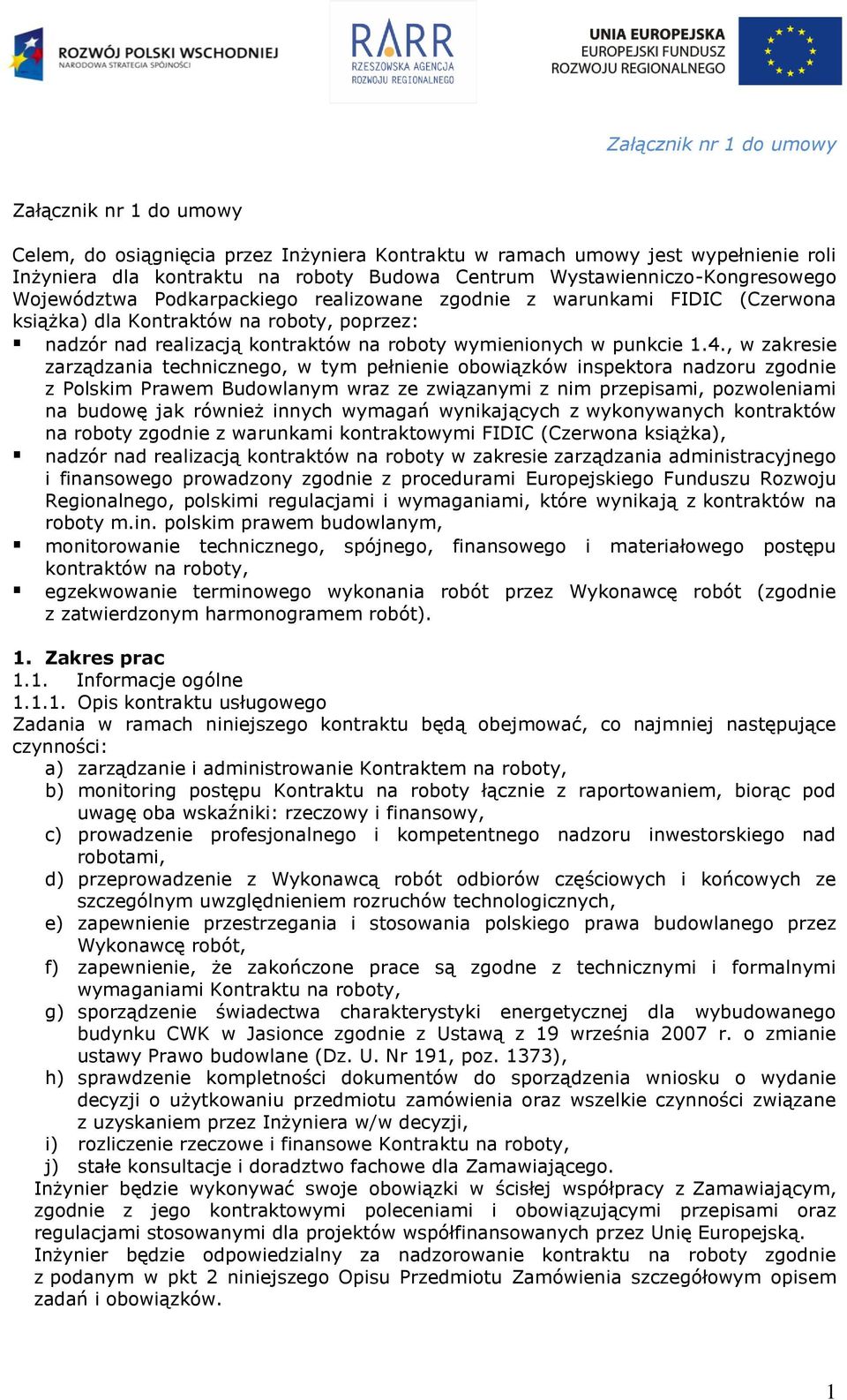 wymienionych w punkcie 1.4.