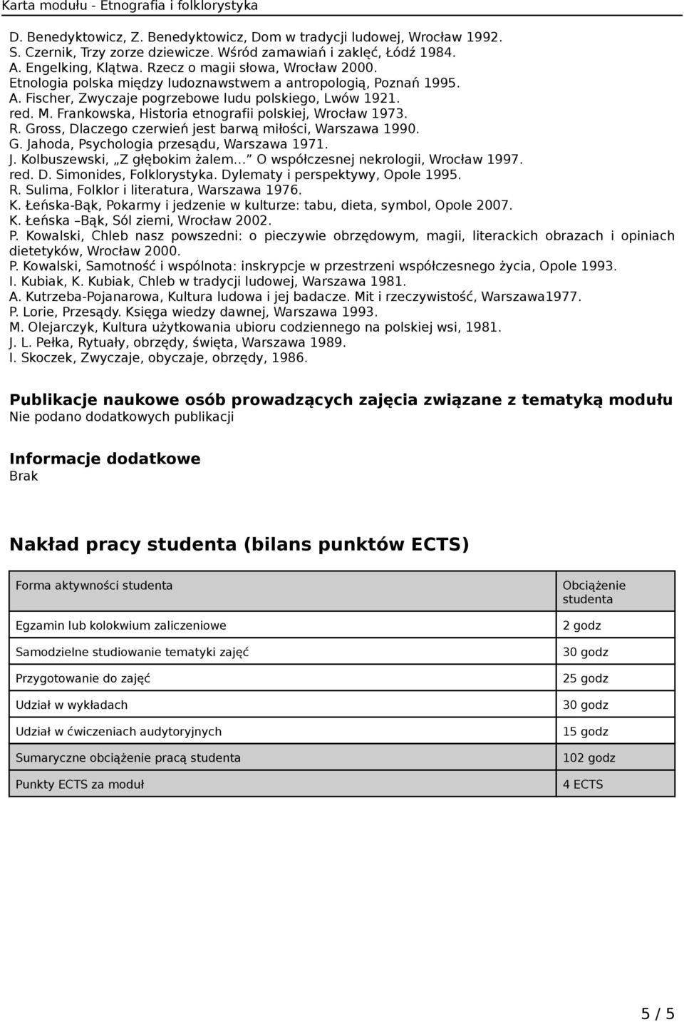 Gross, Dlaczego czerwień jest barwą miłości, Warszawa 1990. G. Jahoda, Psychologia przesądu, Warszawa 1971. J. Kolbuszewski, Z głębokim żalem O współczesnej nekrologii, Wrocław 1997. red. D. Simonides, Folklorystyka.