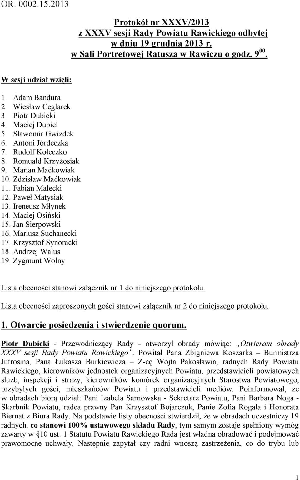 Fabian Małecki 12. Paweł Matysiak 13. Ireneusz Młynek 14. Maciej Osiński 15. Jan Sierpowski 16. Mariusz Suchanecki 17. Krzysztof Synoracki 18. Andrzej Walus 19.