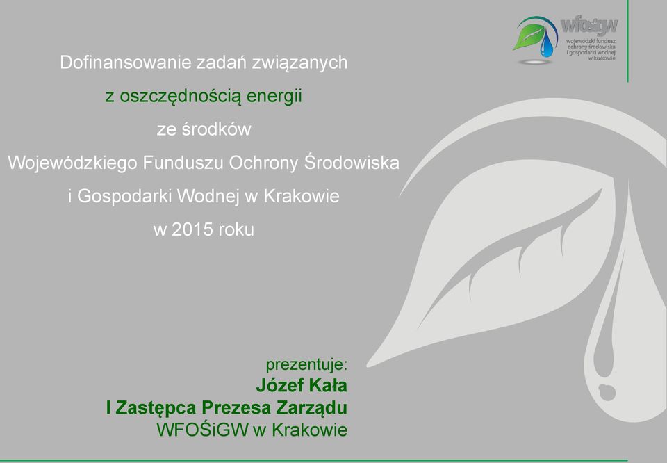 Środowiska i Gospodarki Wodnej w Krakowie w 2015 roku