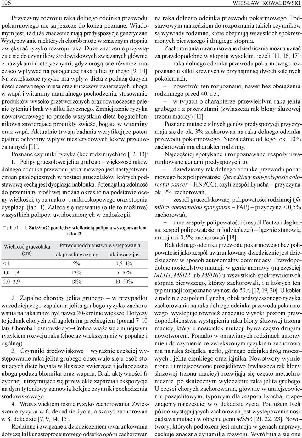 Duże znaczenie przywiązuje się do czynników środowiskowych związanych głównie z nawykami dietetycznymi, gdyż mogą one również znacząco wpływać na patogenezę raka jelita grubego [9, 10].