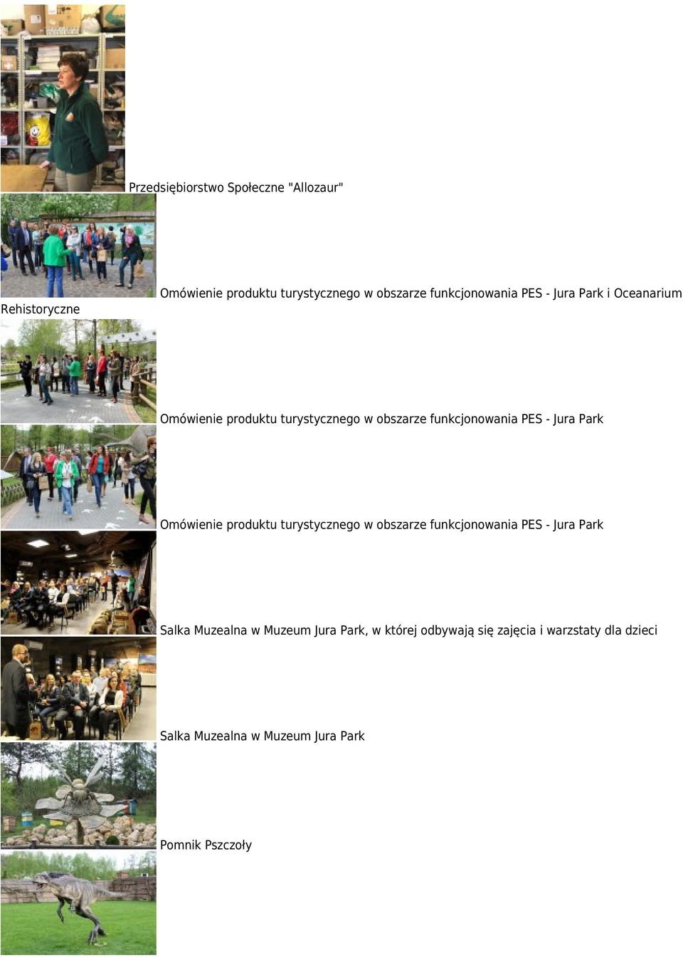 - Jura Park Omówienie produktu turystycznego w obszarze funkcjonowania PES - Jura Park Salka Muzealna w