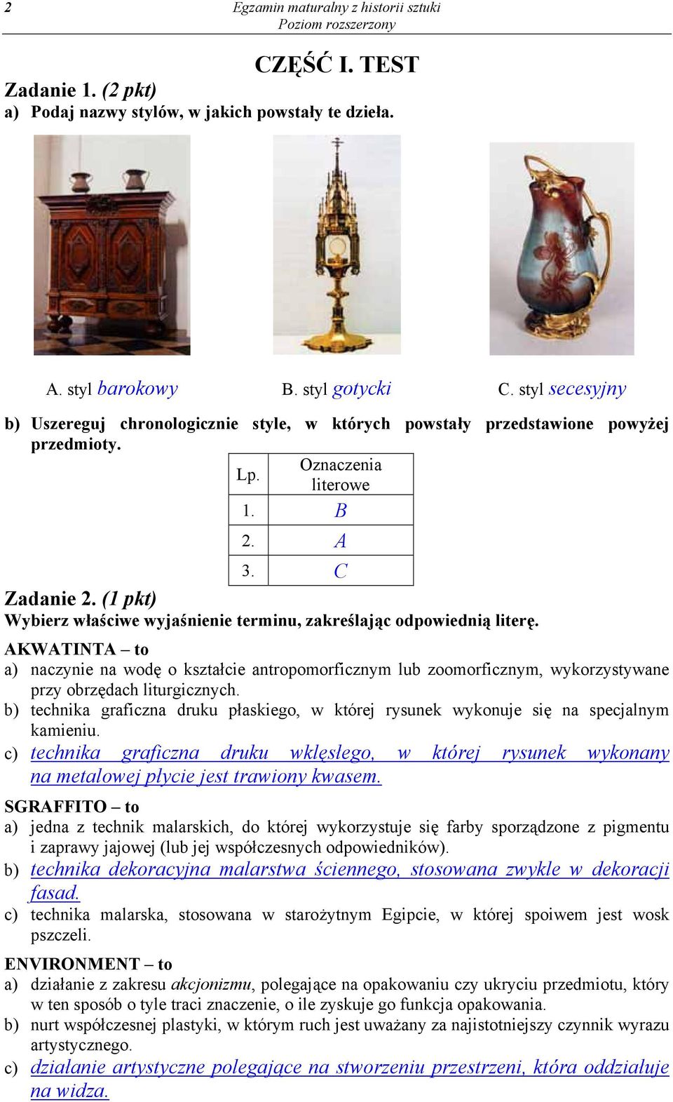 (1 pkt) Wybierz właściwe wyjaśnienie terminu, zakreślając odpowiednią literę.