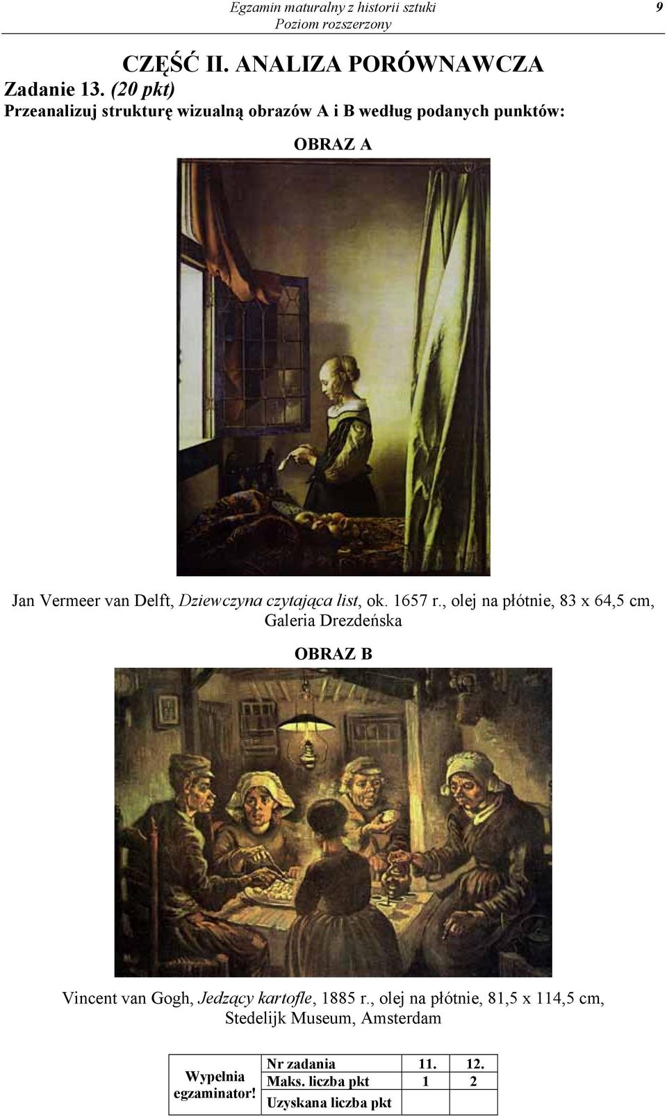 Dziewczyna czytająca list, ok. 1657 r.