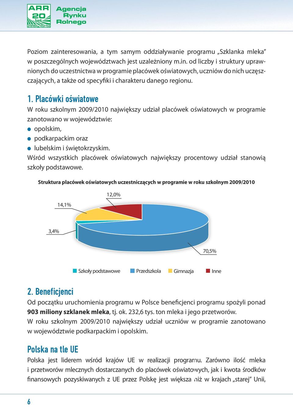 Wśród wszystkich placówek oświatowych największy procentowy udział stanowią szkoły podstawowe.