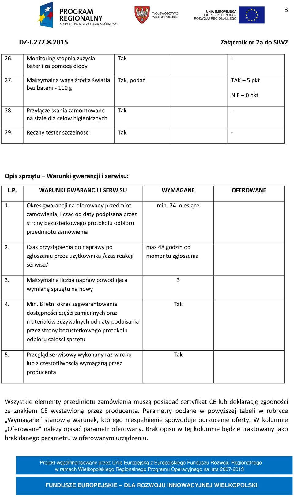 Okres gwarancji na oferowany przedmiot zamówienia, licząc od daty podpisana przez strony bezusterkowego protokołu odbioru przedmiotu zamówienia 2.