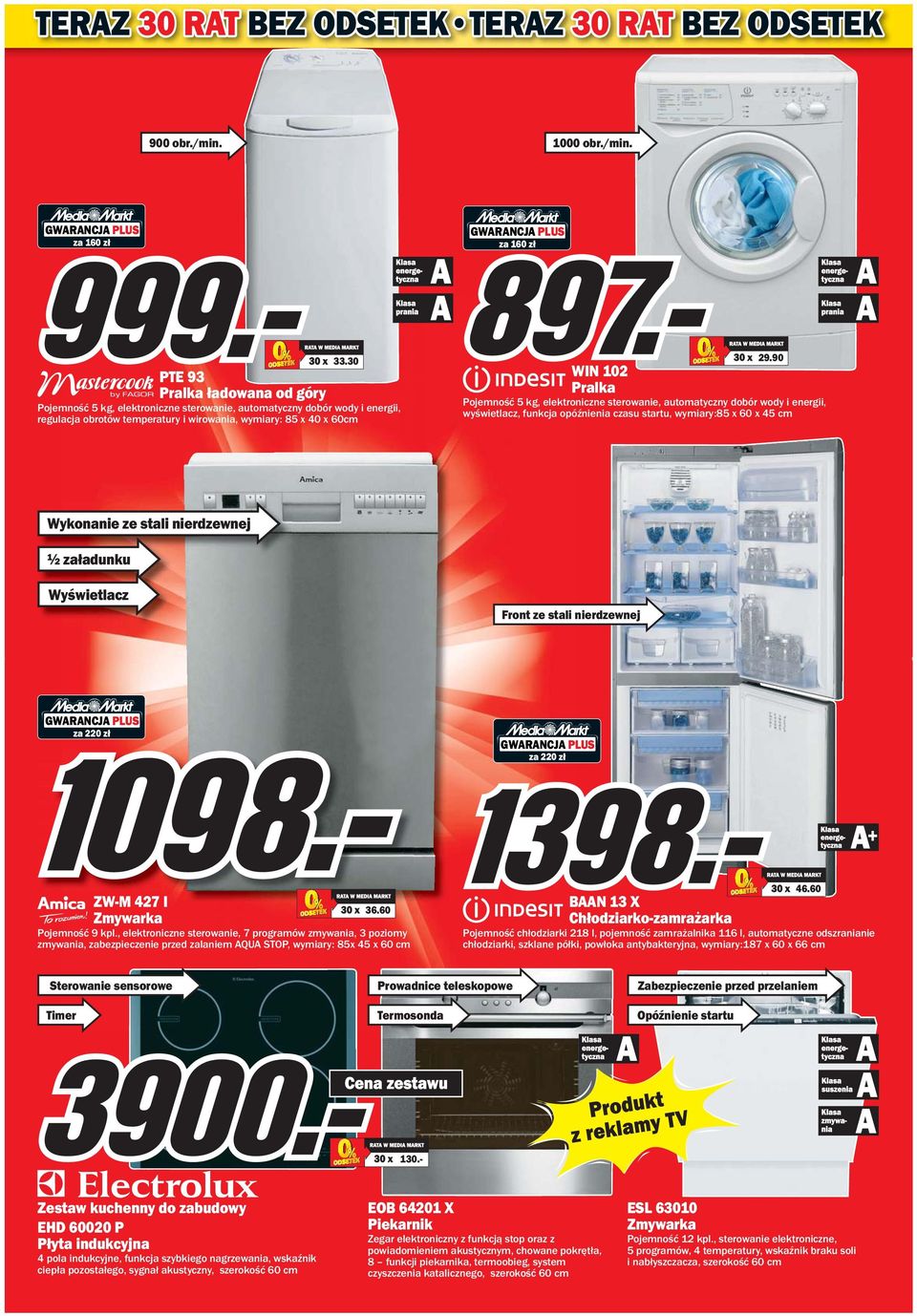 90 WIN 102 Pralka Pojemność 5 kg, elektroniczne sterowanie, automatyczny dobór wody i energii, wyświetlacz, funkcja opóźnienia czasu startu, wymiary:85 x 60 x 45 cm Wykonanie ze stali nierdzewnej ½