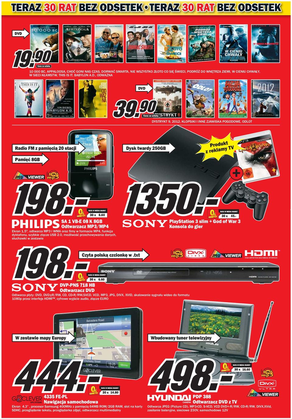 w formacie MP4, funkcja dyktafonu, szybkie złącze USB 2.0, możliwość przechowywania danych, słuchawki w zestawie 6.60 45.- PlayStation 3 slim + God of War 3 Konsola do gier Czyta polską czcionkę w.