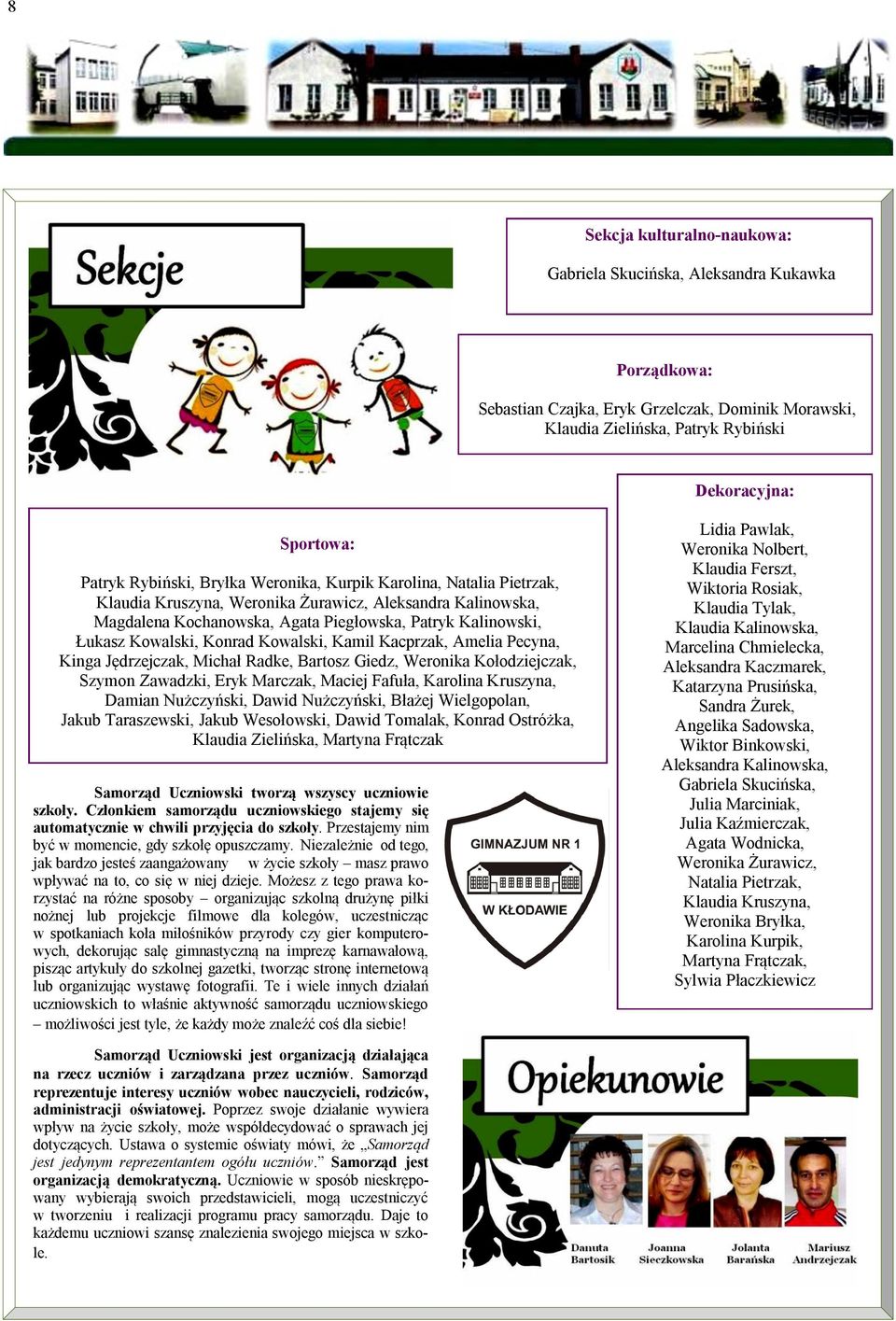 Konrad Kowalski, Kamil Kacprzak, Amelia Pecyna, Kinga Jędrzejczak, Michał Radke, Bartosz Giedz, Weronika Kołodziejczak, Szymon Zawadzki, Eryk Marczak, Maciej Fafuła, Karolina Kruszyna, Damian
