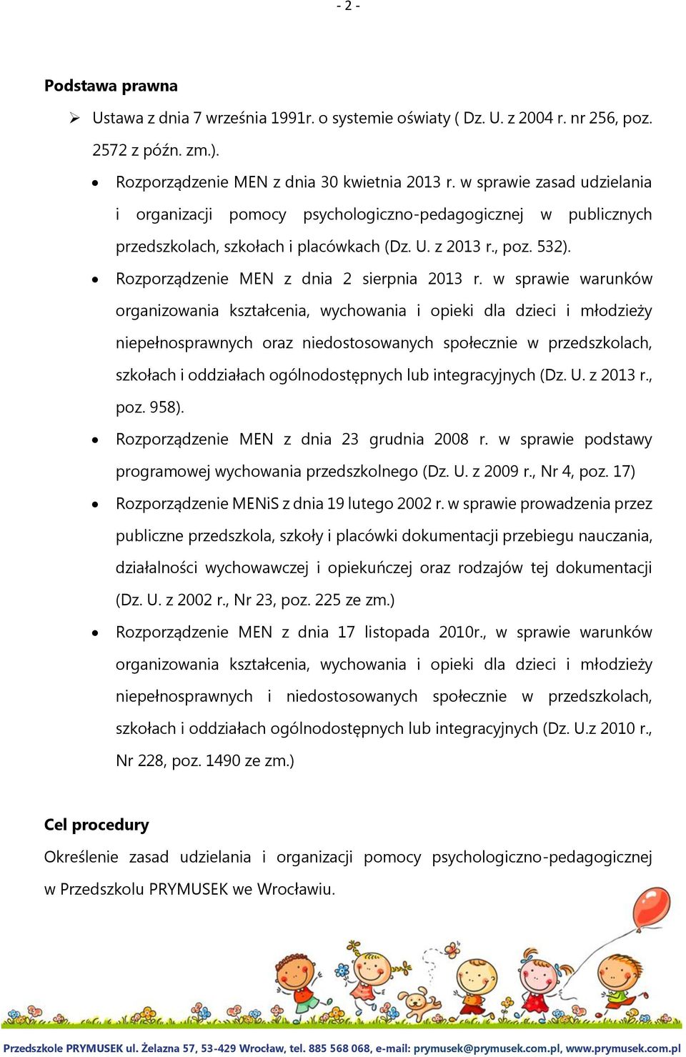 Rozporządzenie MEN z dnia 2 sierpnia 2013 r.