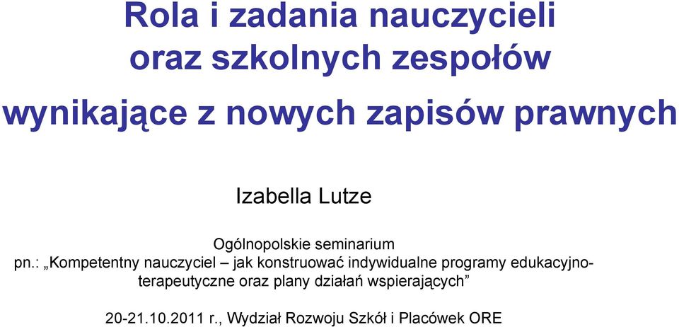 : Kompetentny nauczyciel jak konstruować indywidualne programy