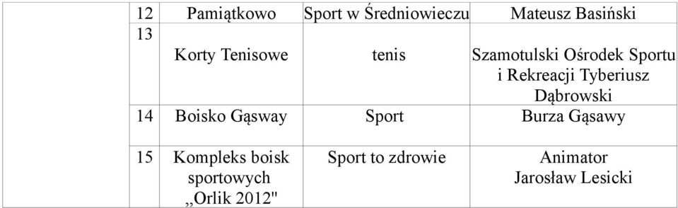 Tyberiusz Dąbrowski 14 Boisko Gąsway Sport Burza