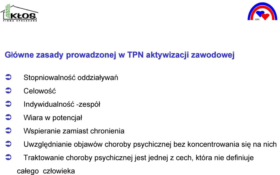 Uwzględnianie objawów choroby psychicznej bez koncentrowania się na nich