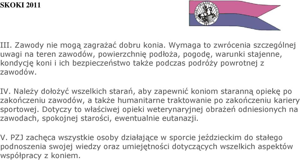 powrotnej z zawodów. IV.