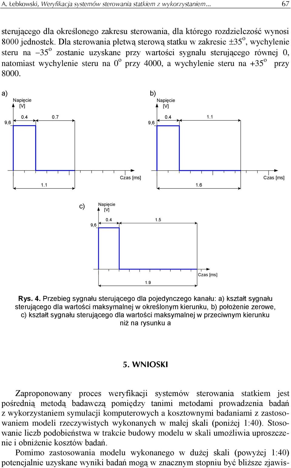 steru na +35 o przy 8000. a) b) Napięcie [V] Napięcie [V] 9,6 0.4 0.7 9,6 0.4 1.1 a. b. Czas [ms] Czas [ms] 1.1 1.