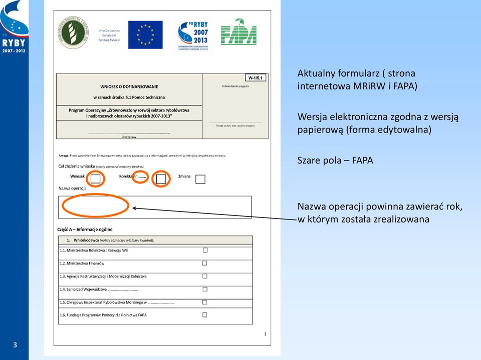 papierową (forma edytowalna) Szare pola FAPA Nazwa