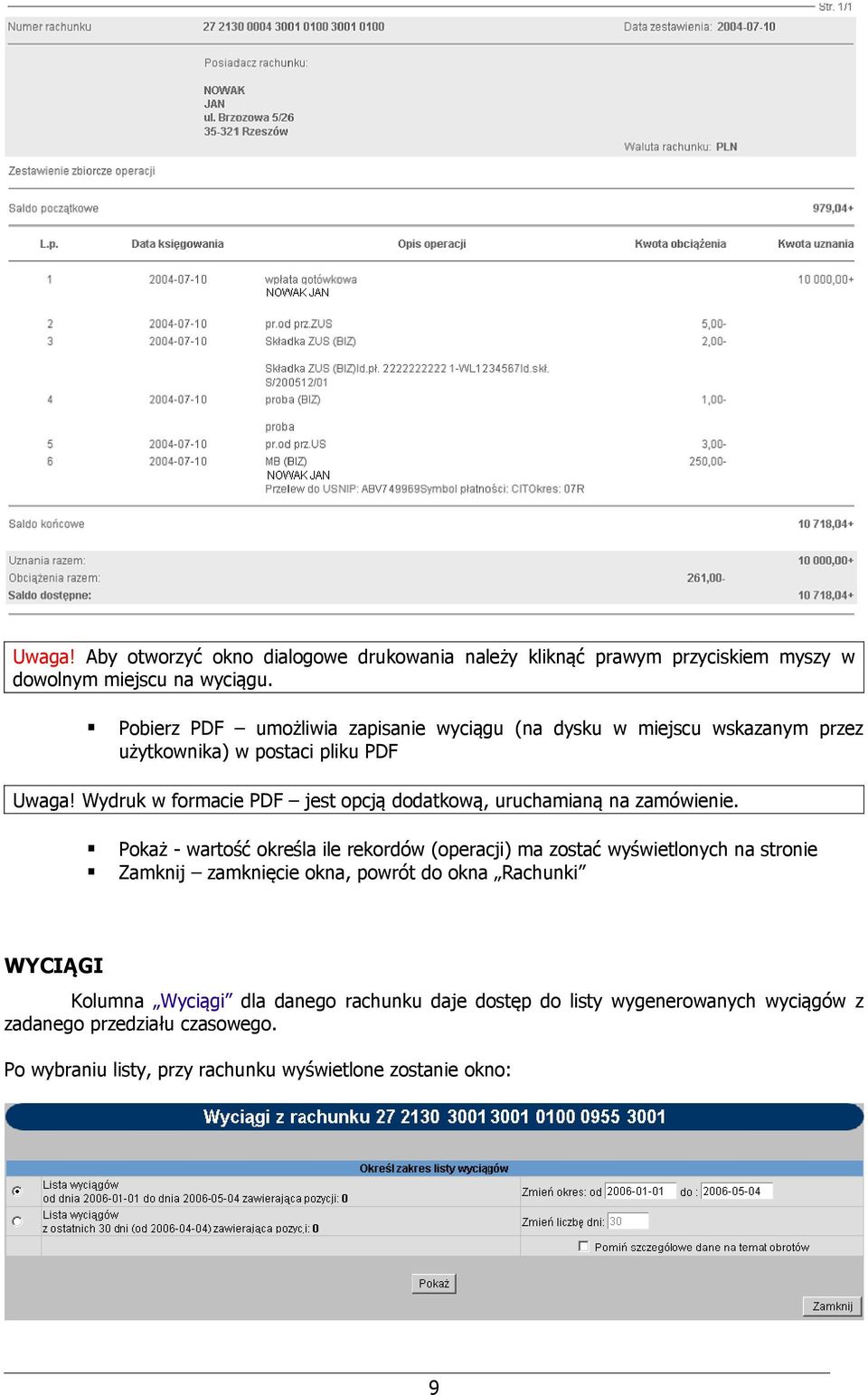 Wydruk w formacie PDF jest opcją dodatkową, uruchamianą na zamówienie.