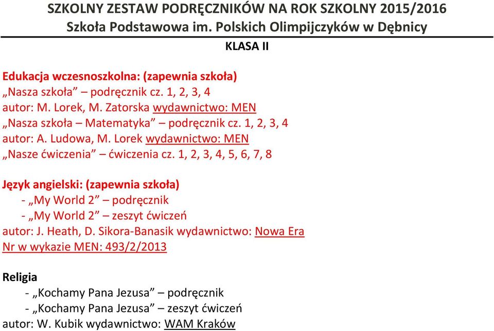 Lorek wydawnictwo: MEN Nasze ćwiczenia ćwiczenia cz.