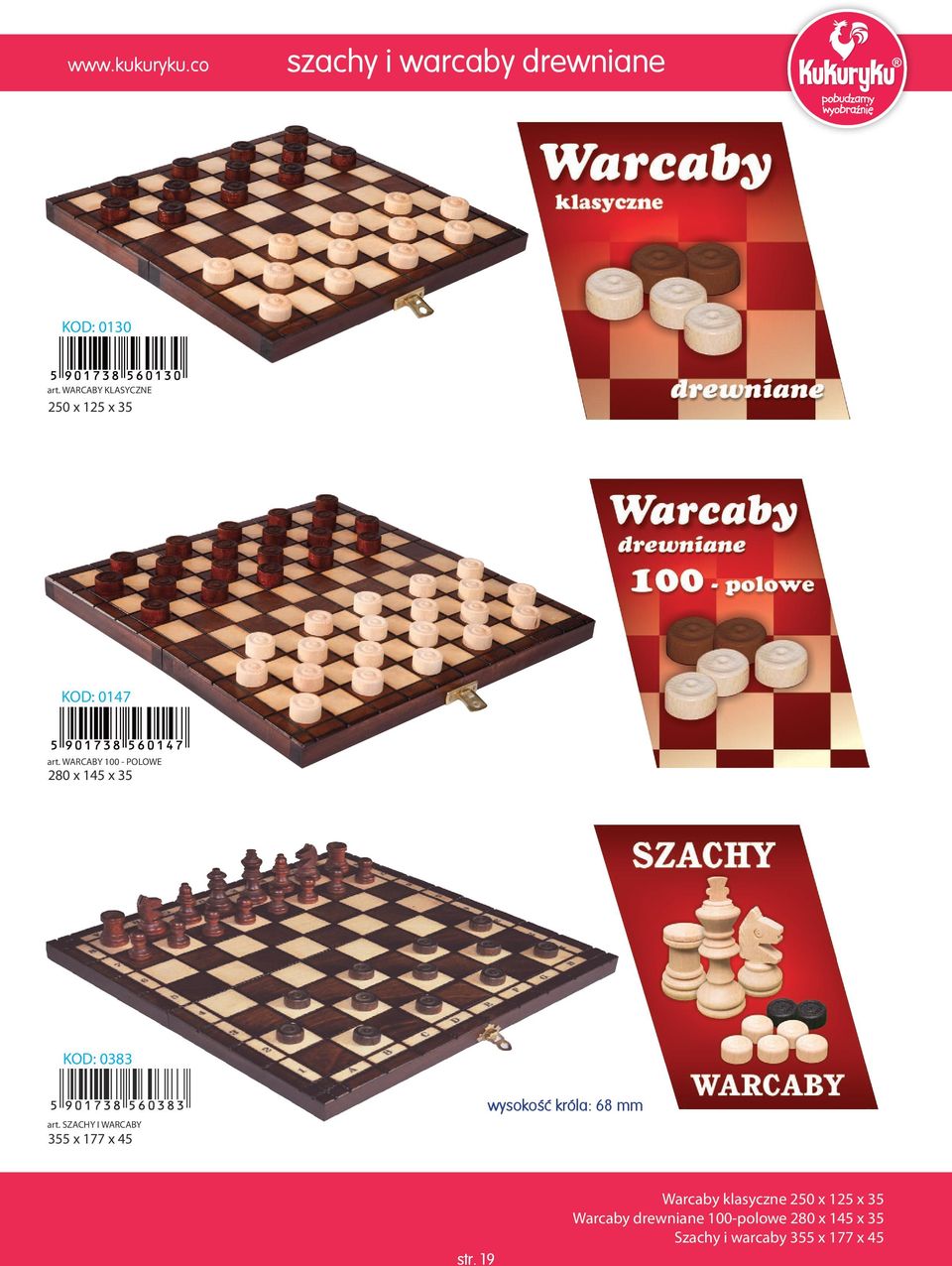 WARCABY 100 - POLOWE 280 x 145 x 35 KOD: 0383 art.