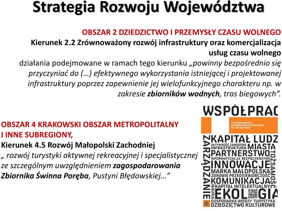 efektywnego wykorzystania istniejącej i projektowanej infrastruktury poprzez zapewnienie jej wielofunkcyjnego charakteru np.